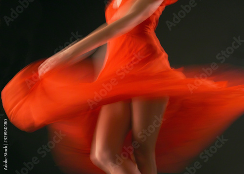 Fényképezés Danseuse flamenco robe rouge mouvement