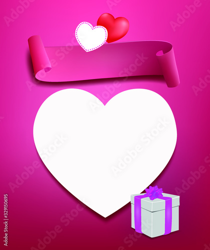 cartel con regalo y corazòn para promocionar