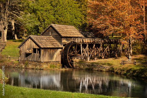Mabry Mill in autumn on the Blue Ridge Parkway Virginia USA © Aevan