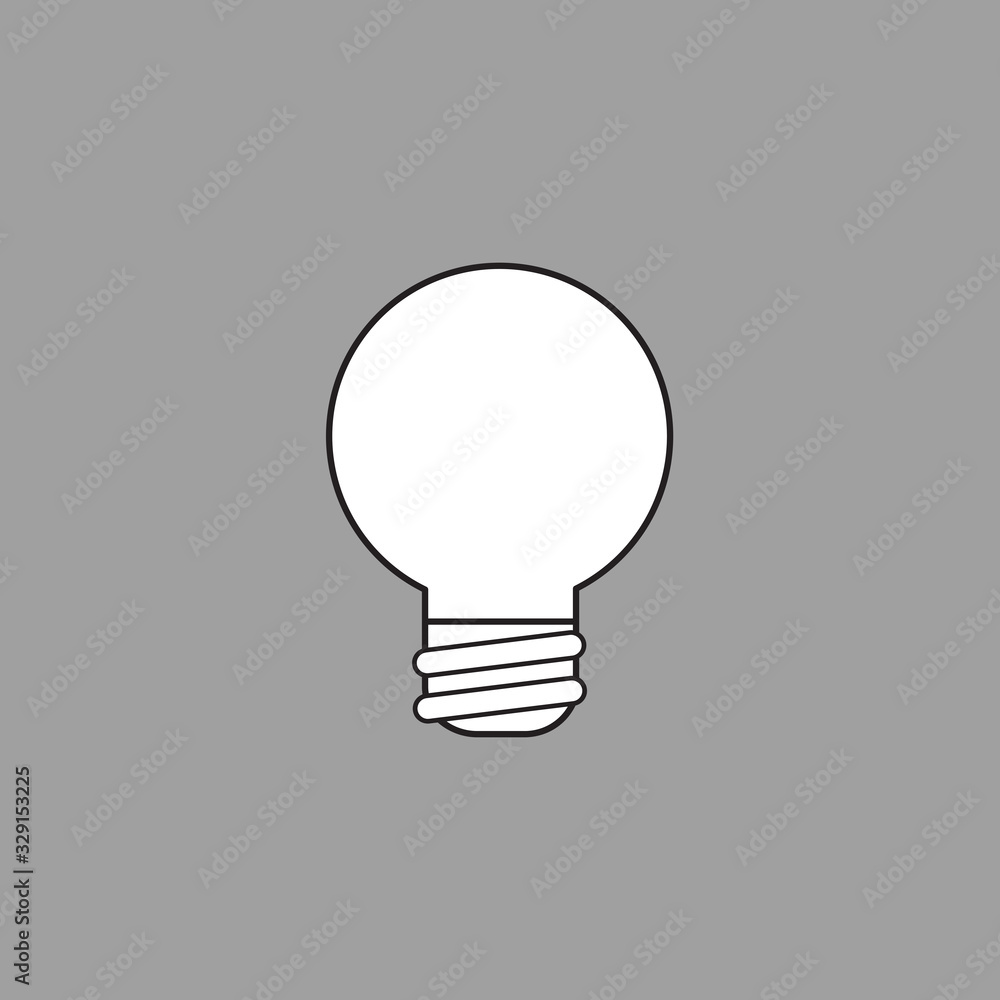 Vector illustration icon concept of light bulb. Black outlines. Vector illustration icon concept of light bulb. Black outlines.
