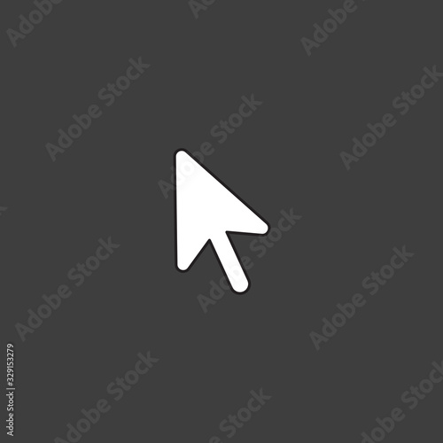 Vector illustration icon concept of mouse cursor. Black outlines.
