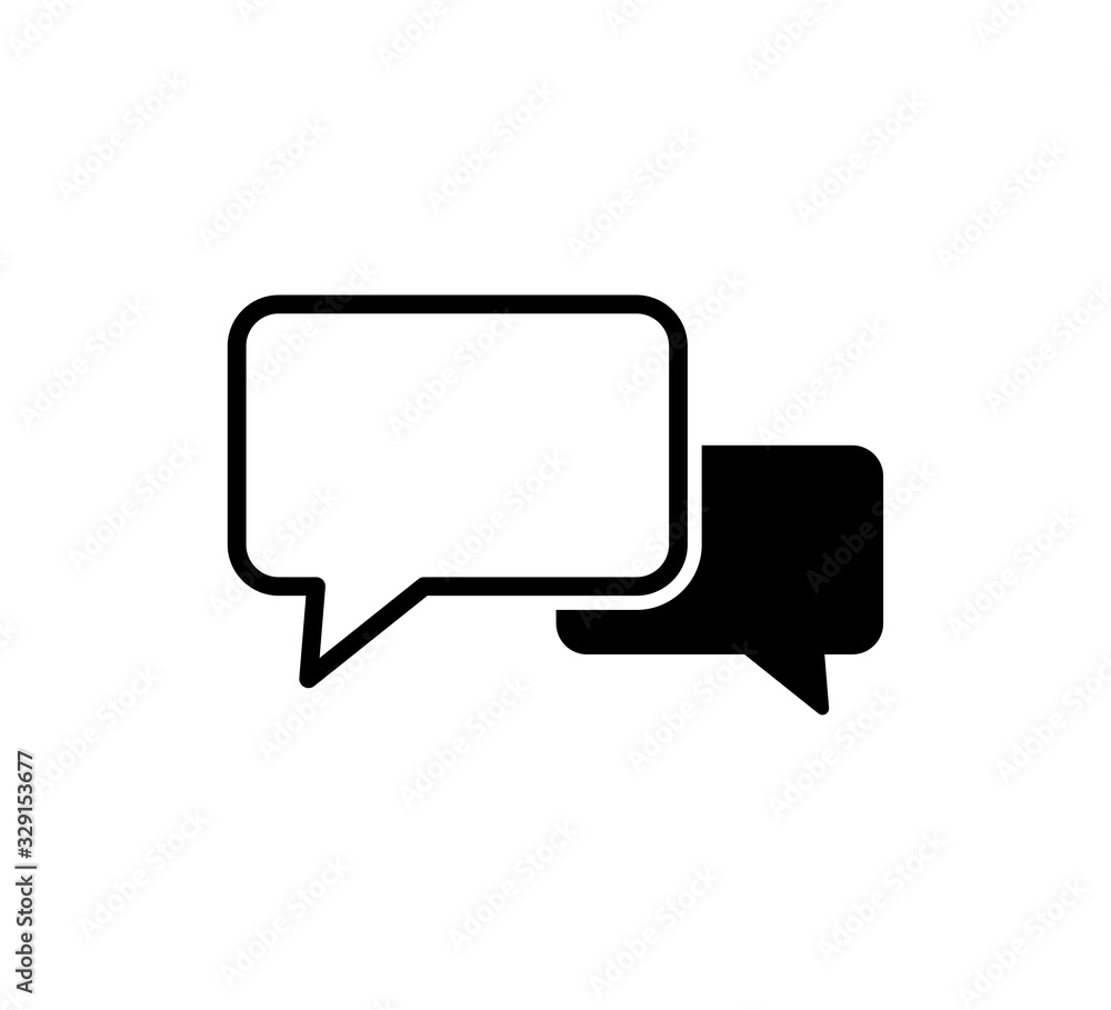 Chat icon vector isolated element. Talk bubble speech sign. Blank bubbles vector icon. Message vector icon. Chat icon vector isolated element. Talk bubble speech sign. Blank bubbles vector icon. Message vector icon.