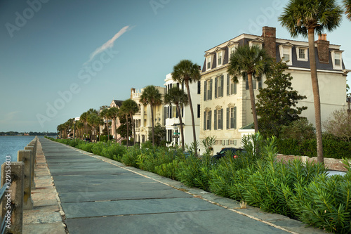 Charleston South Carolina row of old historic federal style houses on Battery Street  USA © Aevan