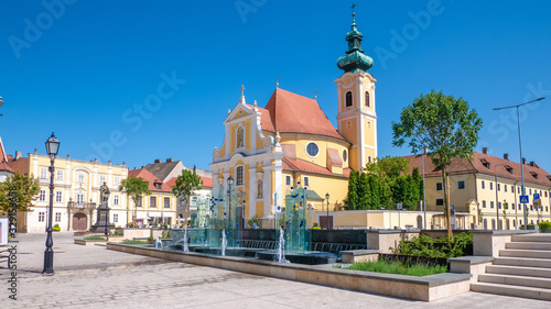The Carmelite Church of Gyor is one of the most important historic churches of the city, the most important building in the cityscape of the Vienna Gate Square. photo