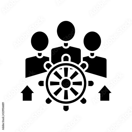 Team rule black icon, concept illustration, vector flat symbol, glyph sign.