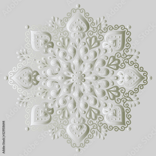 Mandala pattern white gradient good mood
