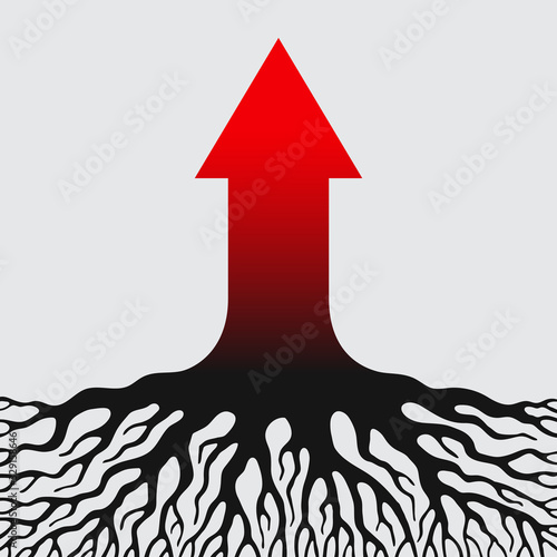 Red arrow are tending upward, but roots are holding it in place