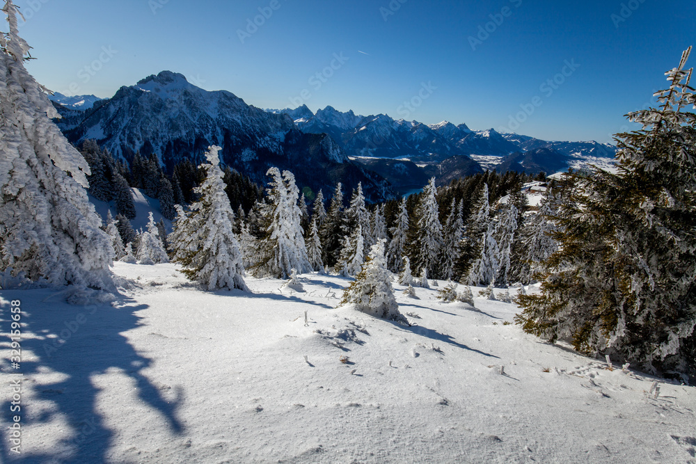 Tegelberg - Schwangau in winter. Bavaria, Germany