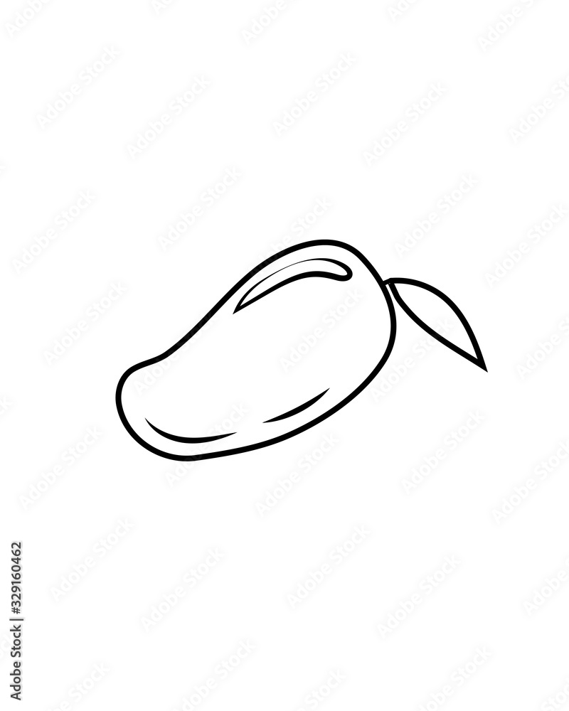 Mango fruit icon, isolated on a white background. Vector illustration.