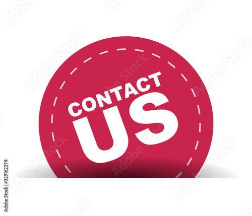 red vector banner contact us