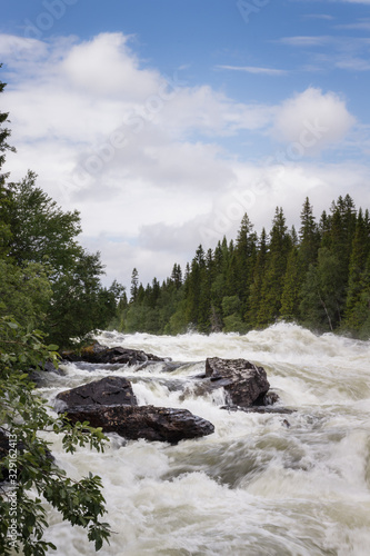 Tännafors waterfall in Jämtland, Sweden