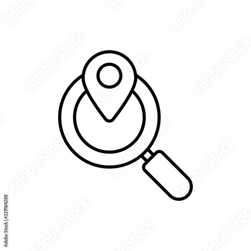 Location Search Vector illustration Line With Color Background and Investment icon.
