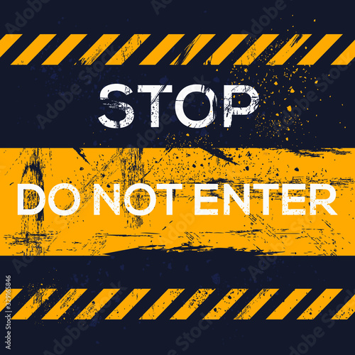 Warning sign (stop Do not enter), vector illustration.
