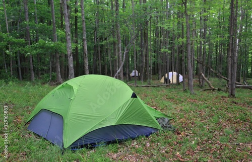 Camping tents in the wilderness