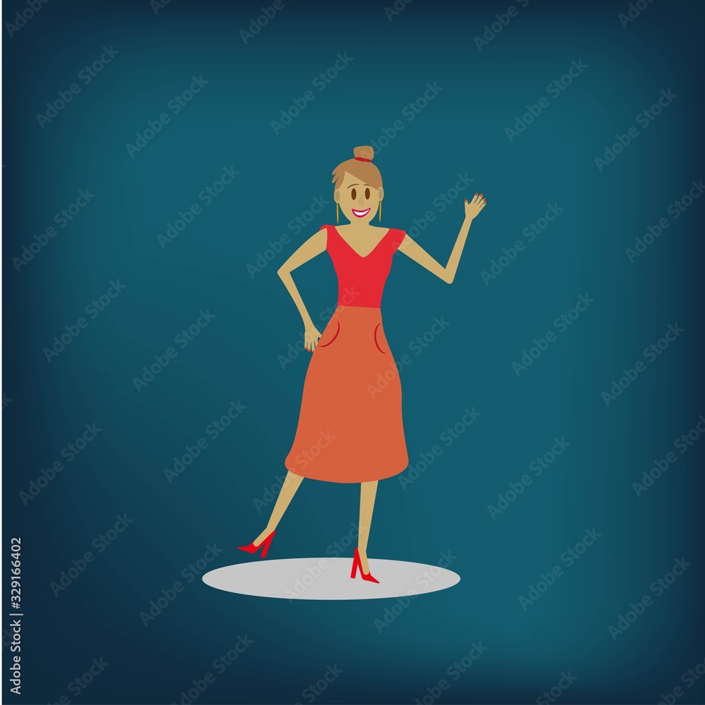 Illustration with dance move woman. Illustration with dance move woman.