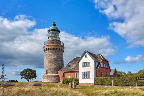 Hammeren Lighthouse (Hammeren Fyr) deactivated in 1990, located on the Hammeren peninsula on the northwestern tip of Bornholm island, Denmark. photo