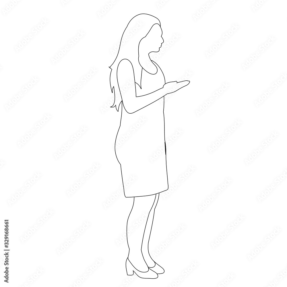 isolated, contour, sketch girl, woman isolated, contour, sketch girl, woman