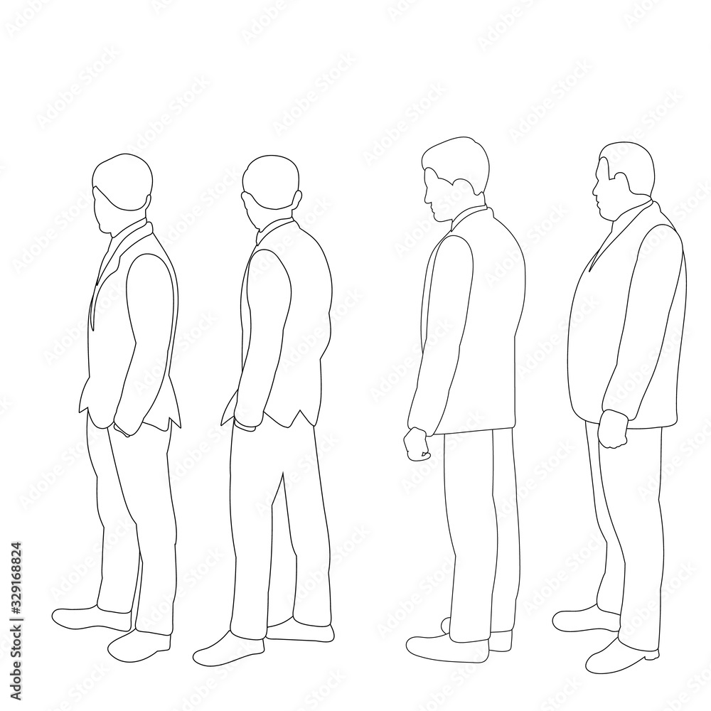 isolated, contour, sketch line of people isolated, contour, sketch line of people