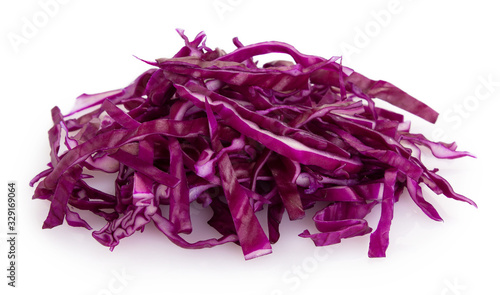 Fresh red cabbage on white background