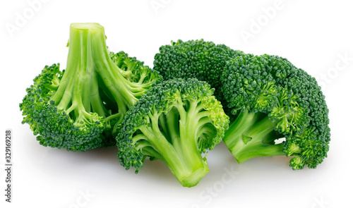 Fresh broccoli on white background © valery121283