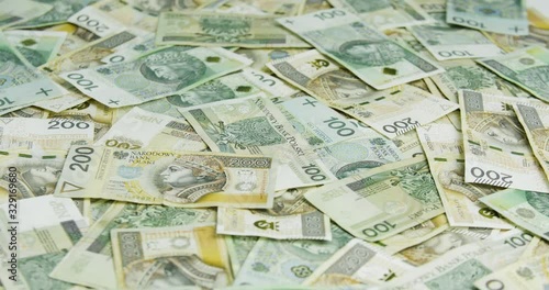 Wallpaper Mural A lot of Polish money. Shot in slow motion 4k.  Torontodigital.ca