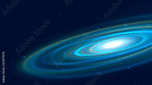 Galaxy made of glowing circles, space object