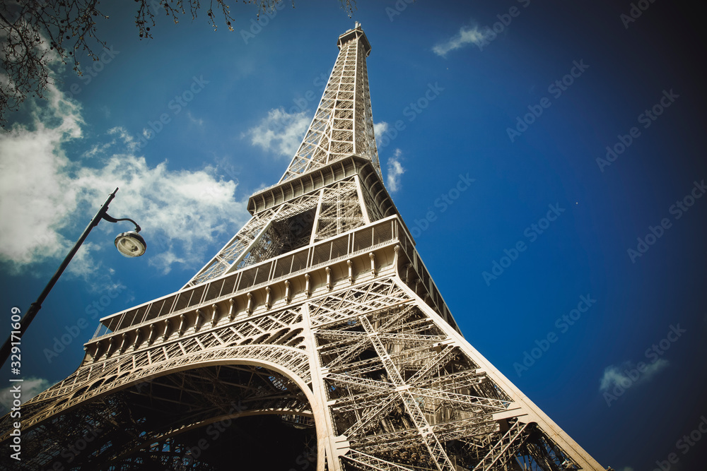 Fototapeta premium eiffel tower Paris France travel background