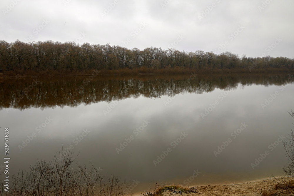 expanse of water on a cloudy cold spring day