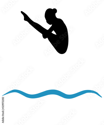 Springboard Diving Vector Illustration