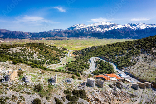 Photos Wind mills on the mountain plateau Lasithi in the inland of the island of Crete,