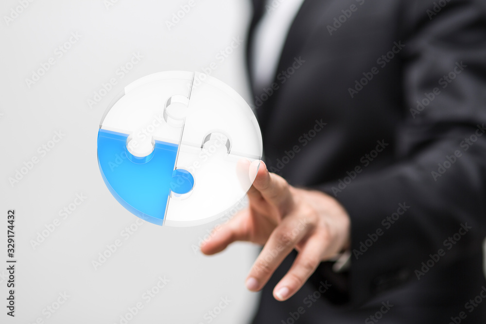 puzzle hand solution concept business. puzzle hand solution concept business.