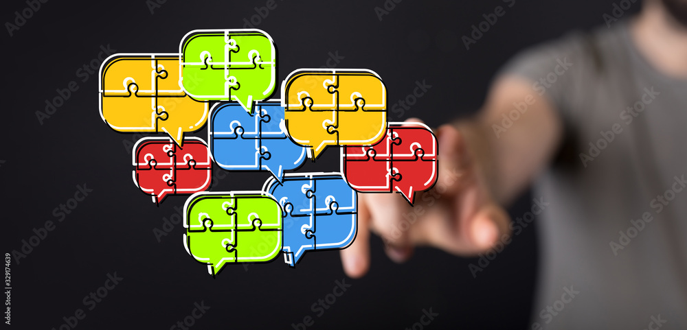 speech bubbles. People Chatting. 3d illustration of a communication concept, relating to feedback 3d speech bubbles. People Chatting. 3d illustration of a communication concept, relating to feedback 3d