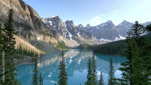 moraine lake on a summer afternoon at banff np in canada © chris