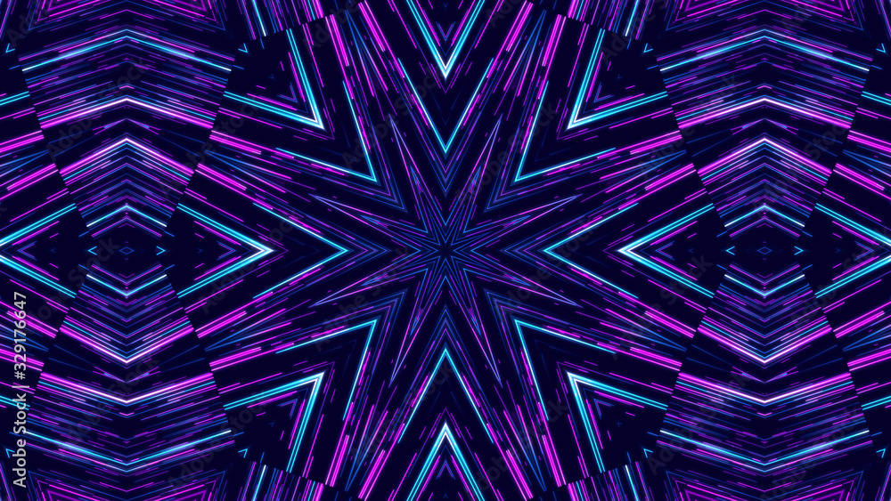 Geometric kaleidoscope multicolored seamless pattern. Abstract background. Beautiful multicolor kaleidoscope texture. Unique kaleidoscope design. Illustration for design.