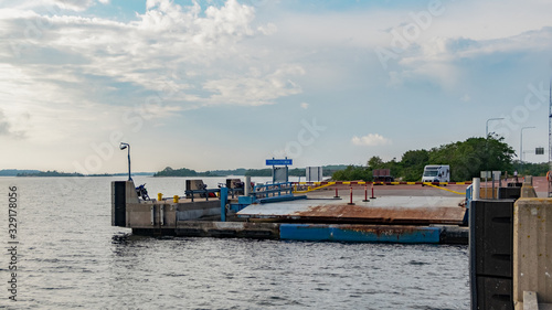 jetty of Tursholm town on Brando island in the archipelago of the Åland islands in Finland, Scandinavia.