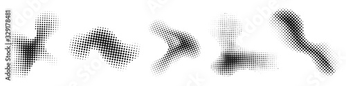 Halftone effect design elements. Abstract shapes. photo