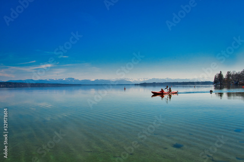 Canvas Print Kayak Starnberger See