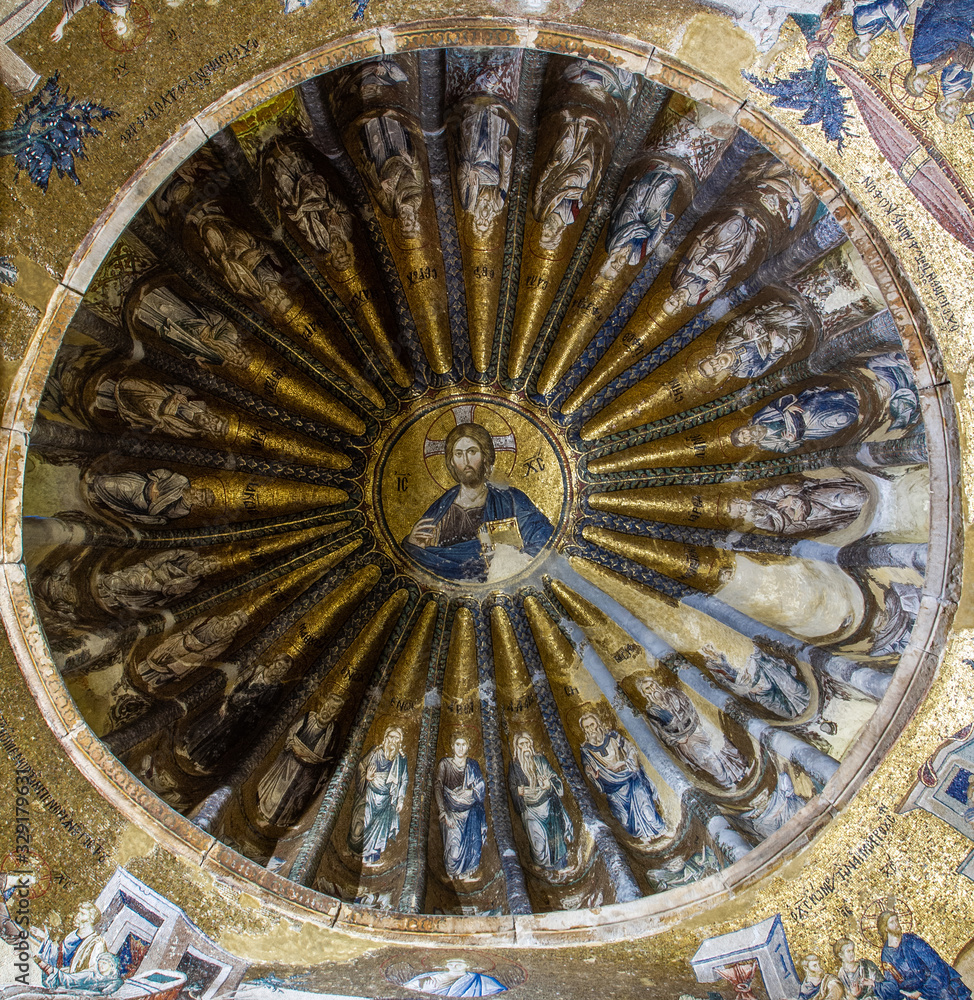 The dome of the church with the image of Jesus Christ