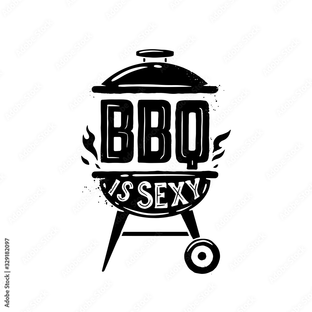 BBQ time. Hand drawn typography poster. BBQ time. Hand drawn typography poster.