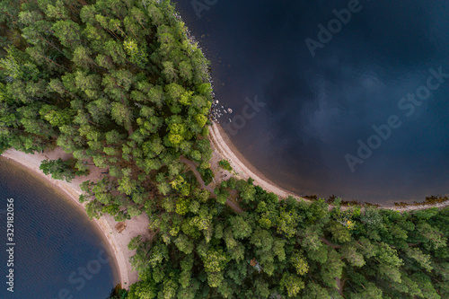 Photography Arial view of Lake Saimaa Finland