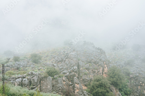 ..Mountain in the fog rain time in Turkey