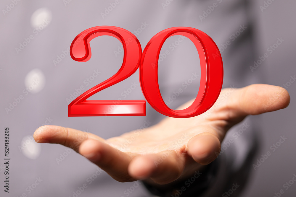 20 Digital number Years Anniversary 3d background. 20 Digital number Years Anniversary 3d background.