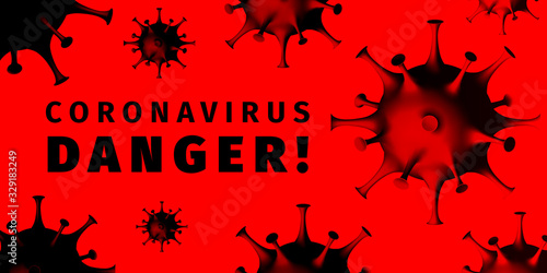 Coronavirus danger poster. Stop coronavirus outbreak concept
