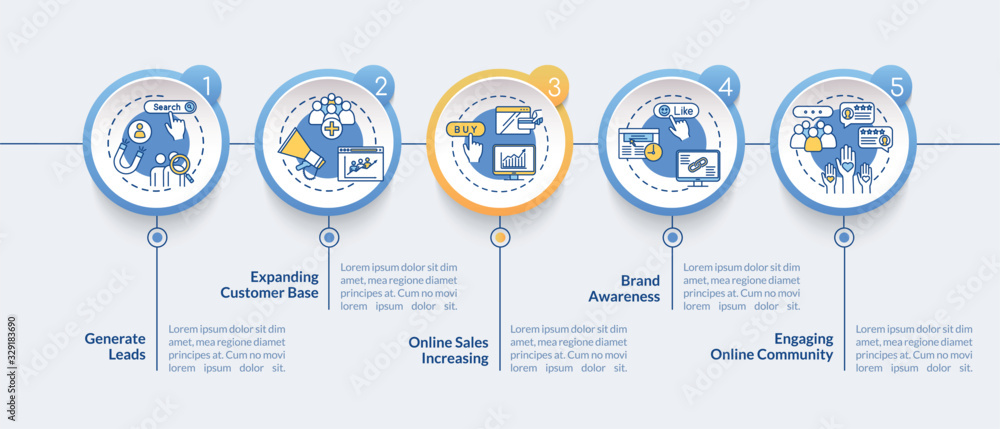 Attracting customers vector infographic template. Lead generation tips ...