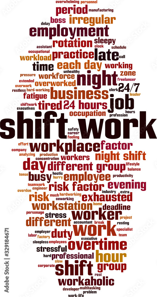 Obraz premium Shift work word cloud