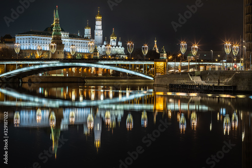 Moscow, Kremlin embankment, visible Big Stone Bridge