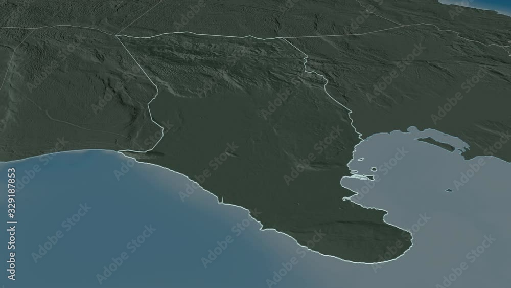 Clarendon, parish with its capital, zoomed and extruded on the administrative map of Jamaica in the conformal Stereographic projection. Animation 3D Clarendon, parish with its capital, zoomed and extruded on the administrative map of Jamaica in the conformal Stereographic projection. Animation 3D