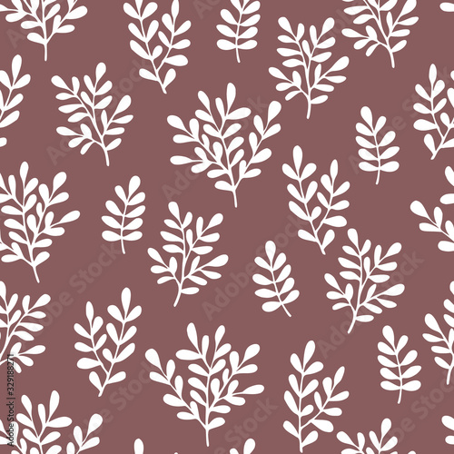 Vector seamless floral pattern with hand drawn small branches. Cute simple design for wallpaper  fabric  textile  wrapping paper