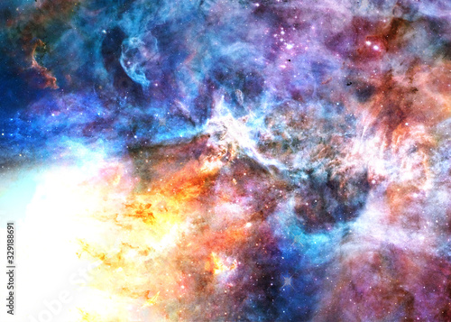 Star forming region somewhere in deep space. Science fiction wallpaper. Elements of the image were furnished by NASA