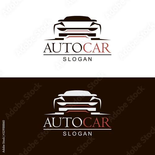 set of car emblems on black and white background